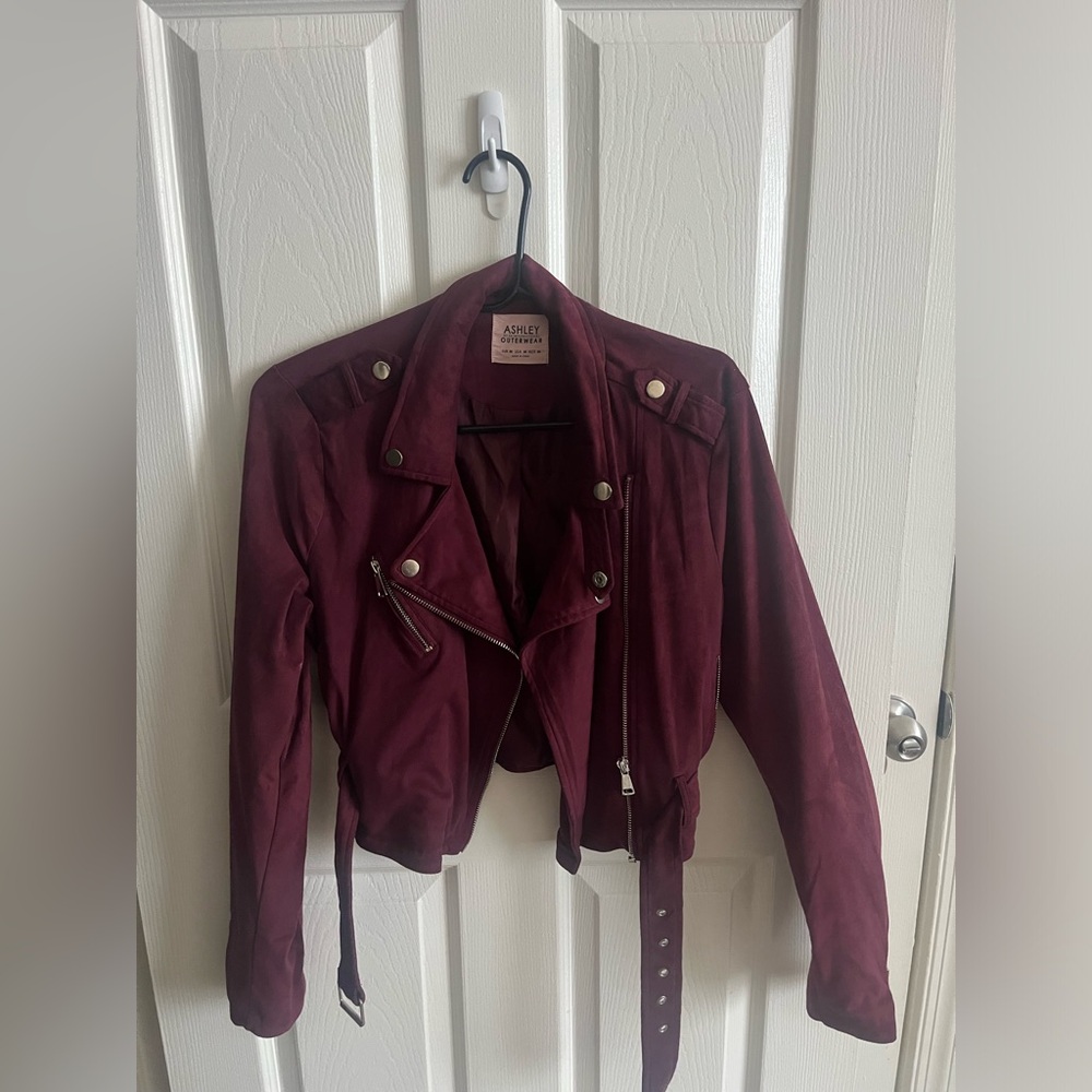 Maroon Suede MotoJacket